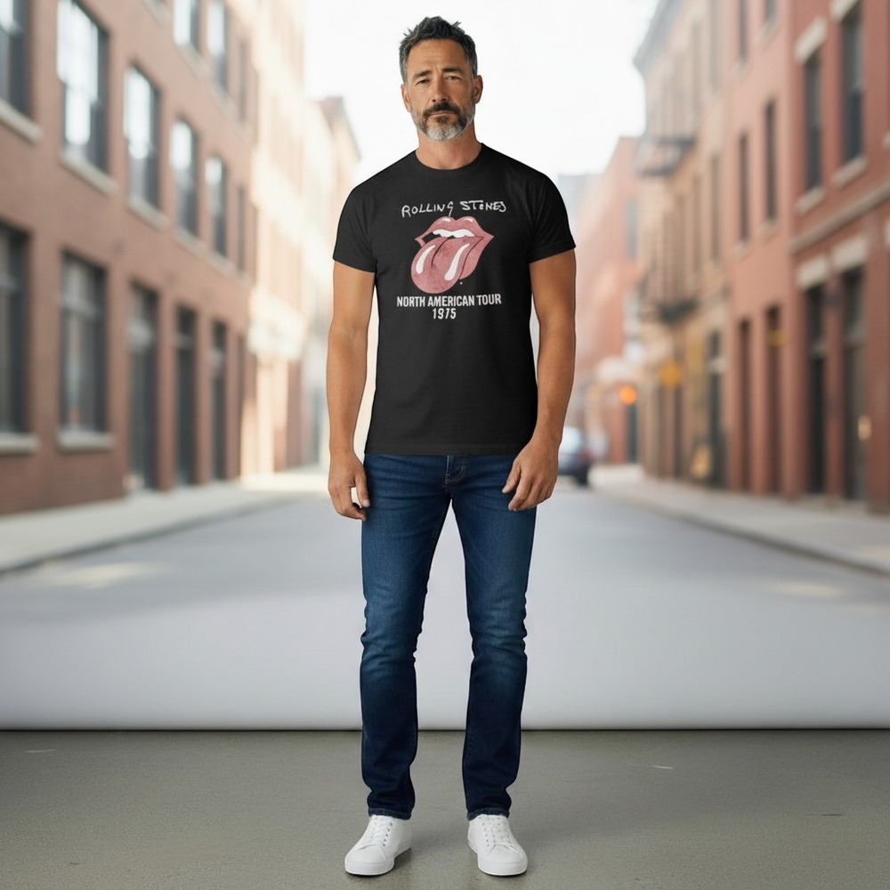 The Rolling Stones T-Shirt North American Tour 1975 Graphic‎ Logo size XL